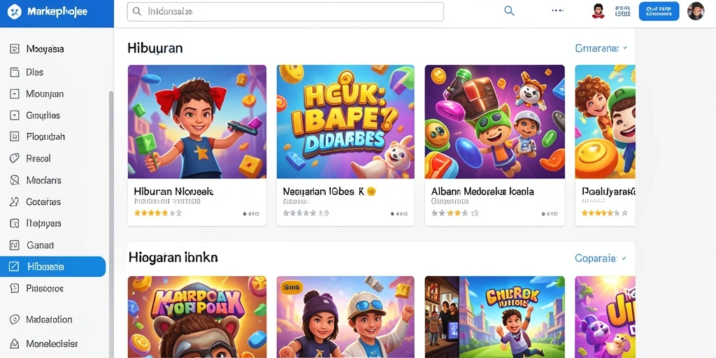 Berbagai permainan menarik yang dapat dipilih.